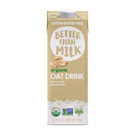 Better Than Milk Organic Unsweetened Oat Drink 338oz In 2022 Organic