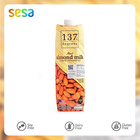 Jual 137 DEGREES Almond Milk Unsweetened 1 Liter Tanpa Pengawet