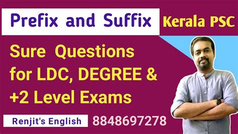 Prefix Suffix Vocabulary For Ldc Degree Plus Level Kerala