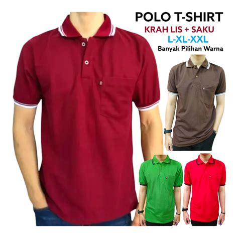 Jual Polo T Shirt Saku Kaos Kerah Kerah Lis Kerah Wangki Bisa