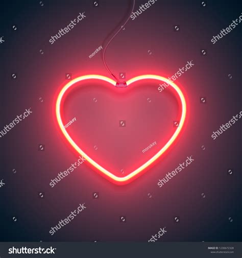 Bright Heart Neon Sign Retro Neon Heart Sign Royalty Free Stock