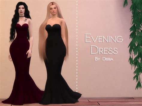 Sims 4 Evening Dress By Dissia Evening Dress 15 Swatches Sims 4