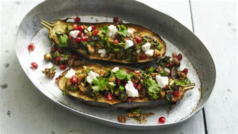 Roasted Aubergine With Walnut Salsa Recipe Bbc Food