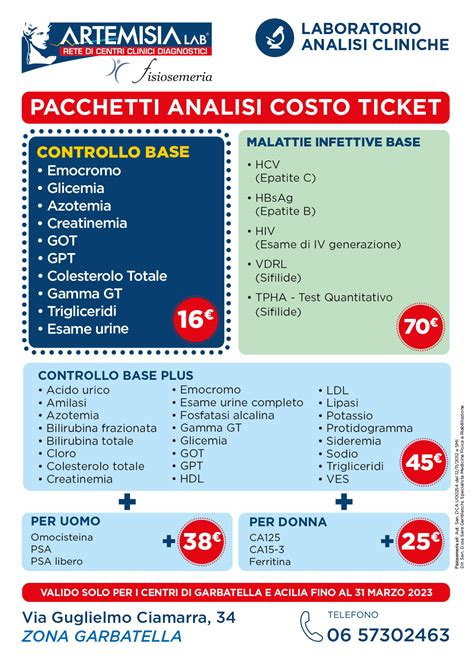 Artemisia Lab Fisiosemeria Laboratorio Analisi Cliniche