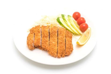 Chuleta De Cerdo Frita Japonesa Conjunto Tonkatsu Foto Premium