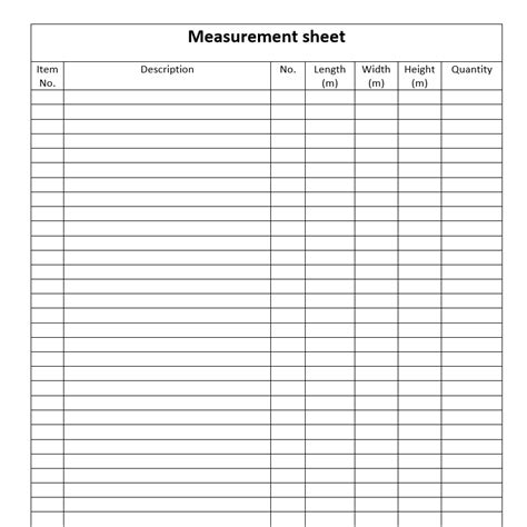 Window Measurement Template