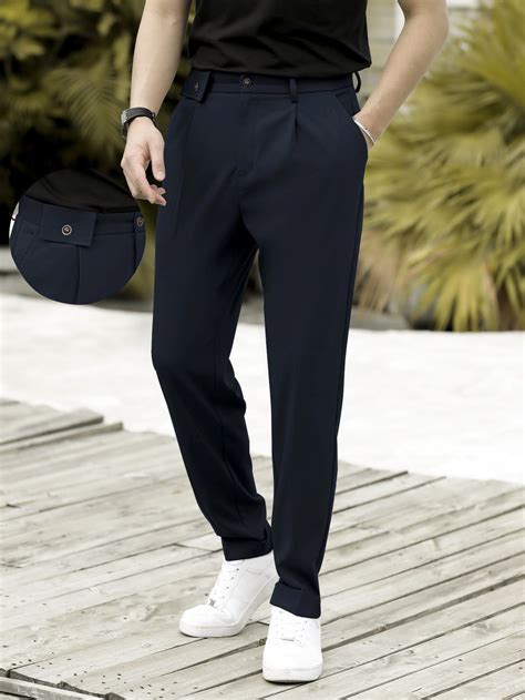 Men Slant Pocket Fold Pleated Trousers In 2024 Mens Outfits Dope