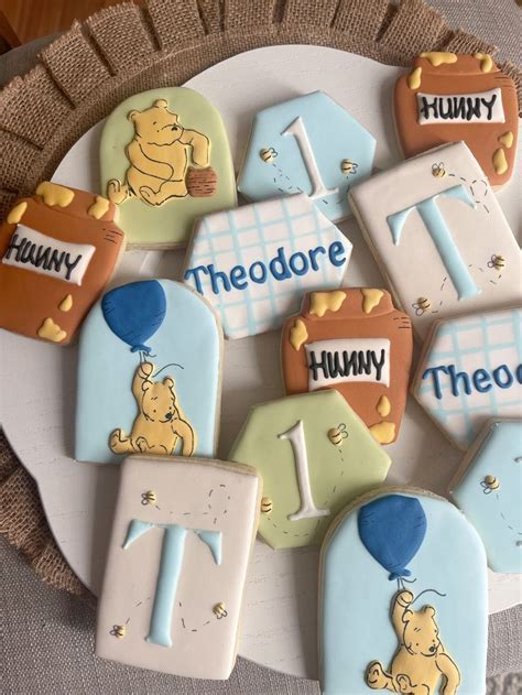 Winnie The Pooh Cookies Custom Cookies Sugar Cookies Decorated Cute