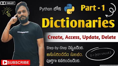 Python In Telugu Dictionaries In Python Python Dictionary Create