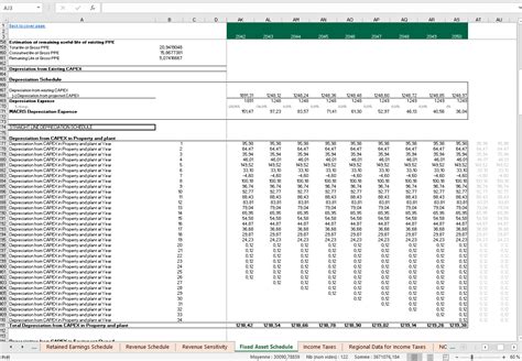 Fixed Asset Schedule Excel Model Template Eloquens