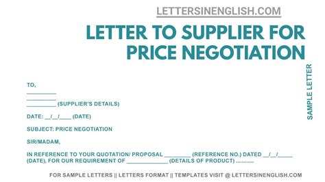 How To Write Letter For Price Negotiation Sample Price Negotiation Letter To Supplier Youtube