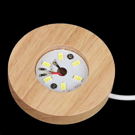 PIED DE LAMPE A2 Base De Lumière Led En Bois Présentoir Rotatif En