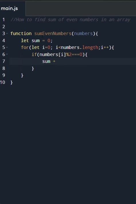 Find Sum Of Even Number In An Array Js Arrays Coding Programming Javascript Evennumbers