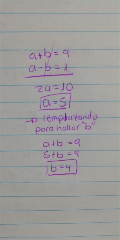 La Suma De Dos Numeros Es 9 Y Su Diferencia Es 1 Cuales Son Los