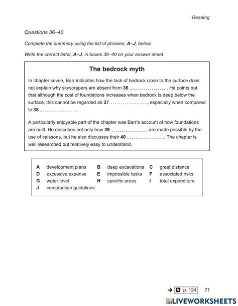 Cambridge Ielts 17 Reading 32 Worksheet Live Worksheets