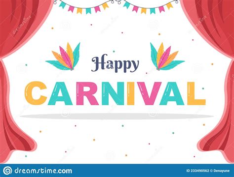 Happy Carnival Celebration Background Vector Illustration People