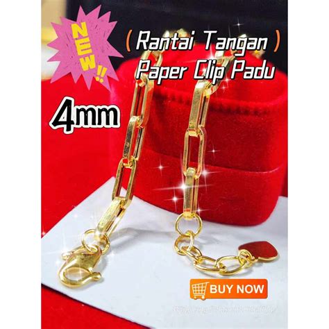 Wing Sing Rantai Gelang Tangan Paper Clip Sauh Saud Licin Fesyen