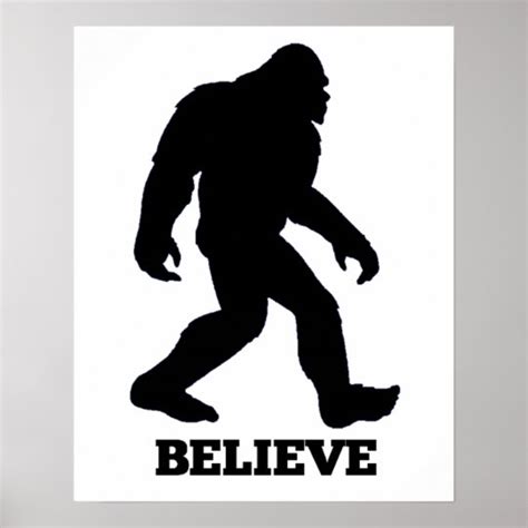 Bigfoot Behind Trees Poster Zazzle