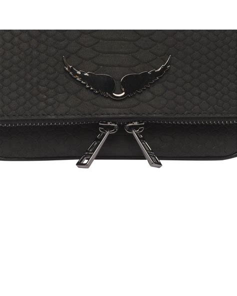 Zadig And Voltaire Rock Nano Soft Savage Clutch Bag In Black Lyst