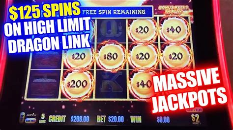 125 Spins On High Limit Dragon Link Massive Jackpots Youtube