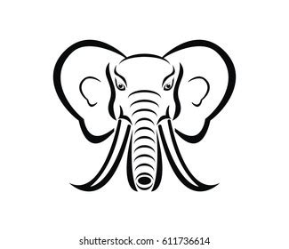 Elephant Head Logo Stock Vector (Royalty Free) 611736614 | Shutterstock