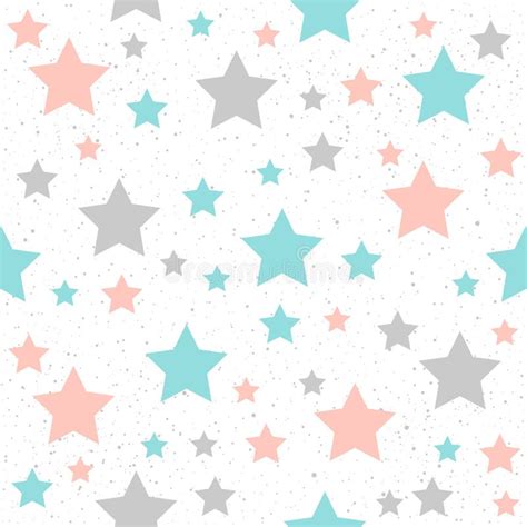 Fondo Inconsútil De La Estrella Suavemente En Colores Pastel Estrella Gris Rosada Y Azul Stock