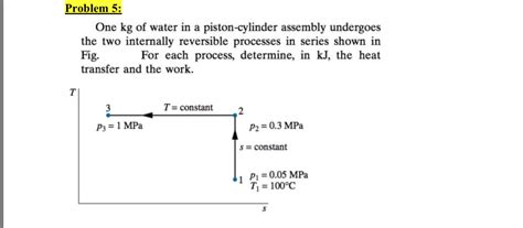 Solved Problem One Kg Of Water In A Piston Cylinder Chegg