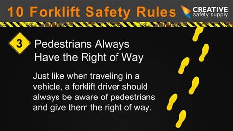 10 Forklift Safety Rules A Review Ppt