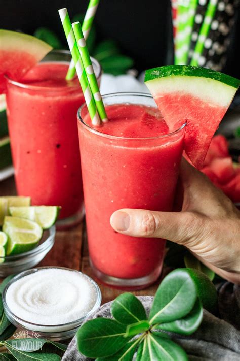 Watermelon Slushie Mocktail Savor The Flavour