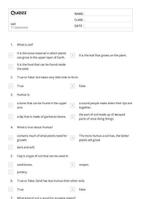 50 Soils Worksheets For 8th Class On Quizizz Free And Printable