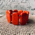 Burnt Orange Beaded Bracelet Made Of Tagua Nuts Galapagos Tagua Jewelry