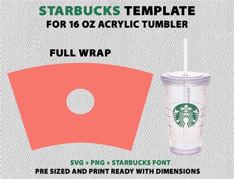 Starbucks Cup Template Svg Full Wrap And Logo Templates For Hot And