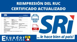 Imprimir Ruc Actualizado Sri En L Nea Ecuador Para Todos