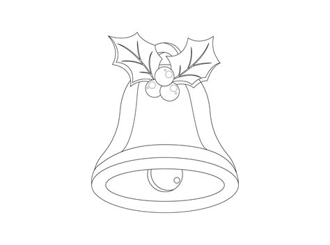 christmas bell outline icon vector graphic  printablesplazza