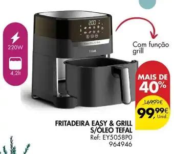 Promo O Fritadeira Easy Grill S Leo Tefal Ref Ey Po Em