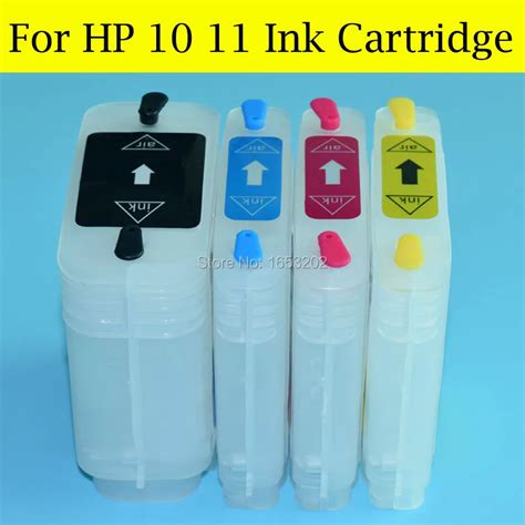 4 Color Set Empty Refill Ink Cartridge For HP10 11 With ARC Chip For HP