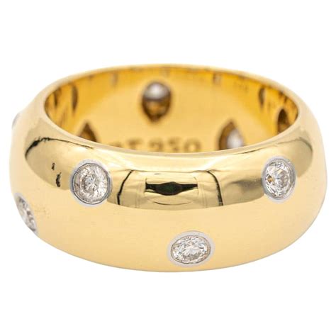 Tiffany And Co Etoile Twist Diamond Gold Platinum Band Ring At 1stDibs