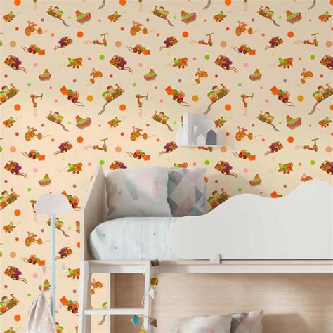 Papel De Parede Adesivo Brinquedo Nude Quarto Infantil M Deliquadros Papel De Parede