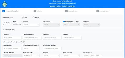 Applying For Ews Certificate In West Bengal