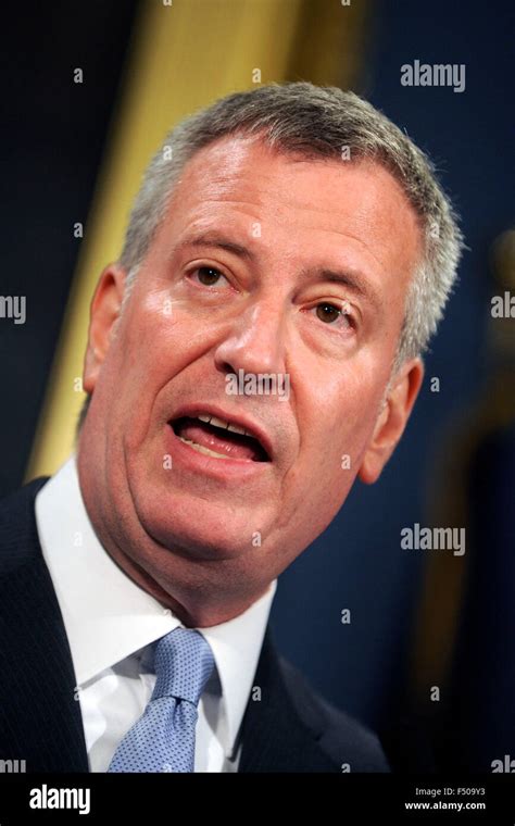 New York City Mayor Bill De Blasio Speaks During A Press Conference In