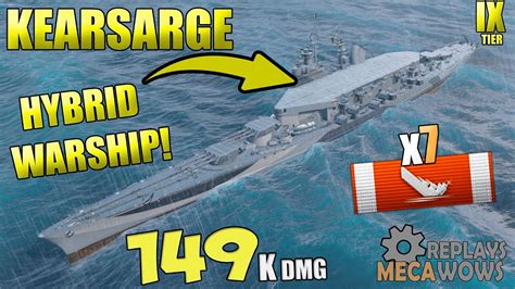 Hybrid Warship Kearsarge Kills K Damage World Of Warships Youtube