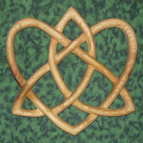 Trinity Love Knot Heart Shaped Celtic Wood Carving Of Eternal Love