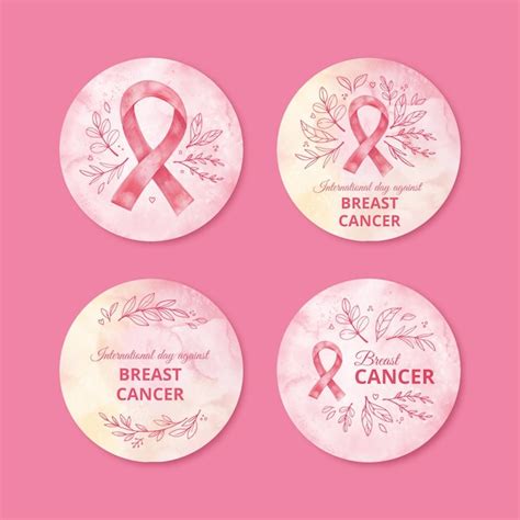 Free Vector Breast Cancer Awareness Ribbons Stickers