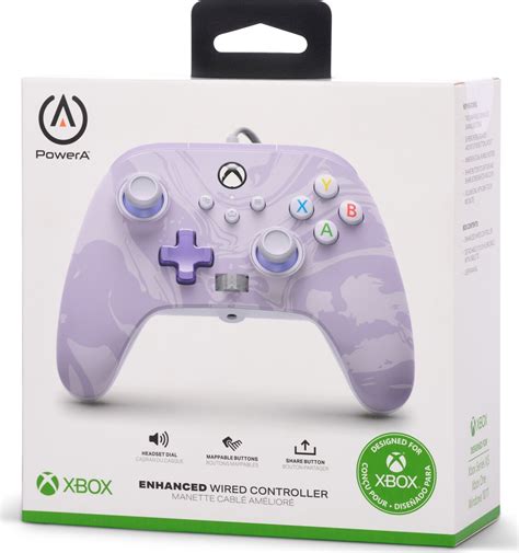 Powera Enhanced Wired Controller Xbox Series Xs Lavender Swirl