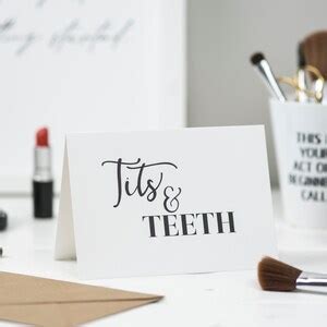 Tits Teeth Greeting Card Etsy