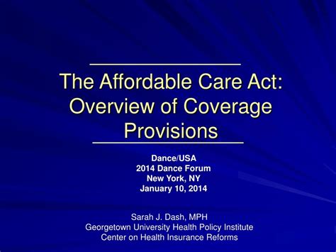 Ppt The Affordable Care Act Overview Of Coverage Provisions Powerpoint Presentation Id 9004848