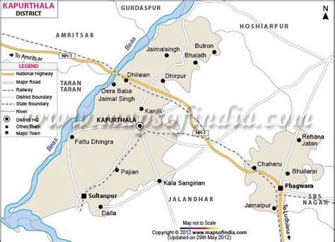 Find District Map Of Kapurthala Showing Major Roads District