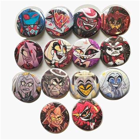 Hazbin Hotel Buttons Pins Adam Etsy