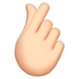 Hand With Index Finger And Thumb Crossed Light Skin Tone Emoji