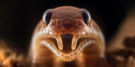 Ultra Close Macro Shot Of An Earthworms Head Showcasing Its Intricate
